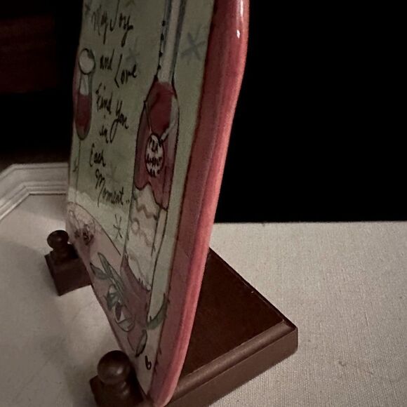 Vintage Julia Junkin handpained wine and cheese design trivit with raised bottom - Picture 5 of 7